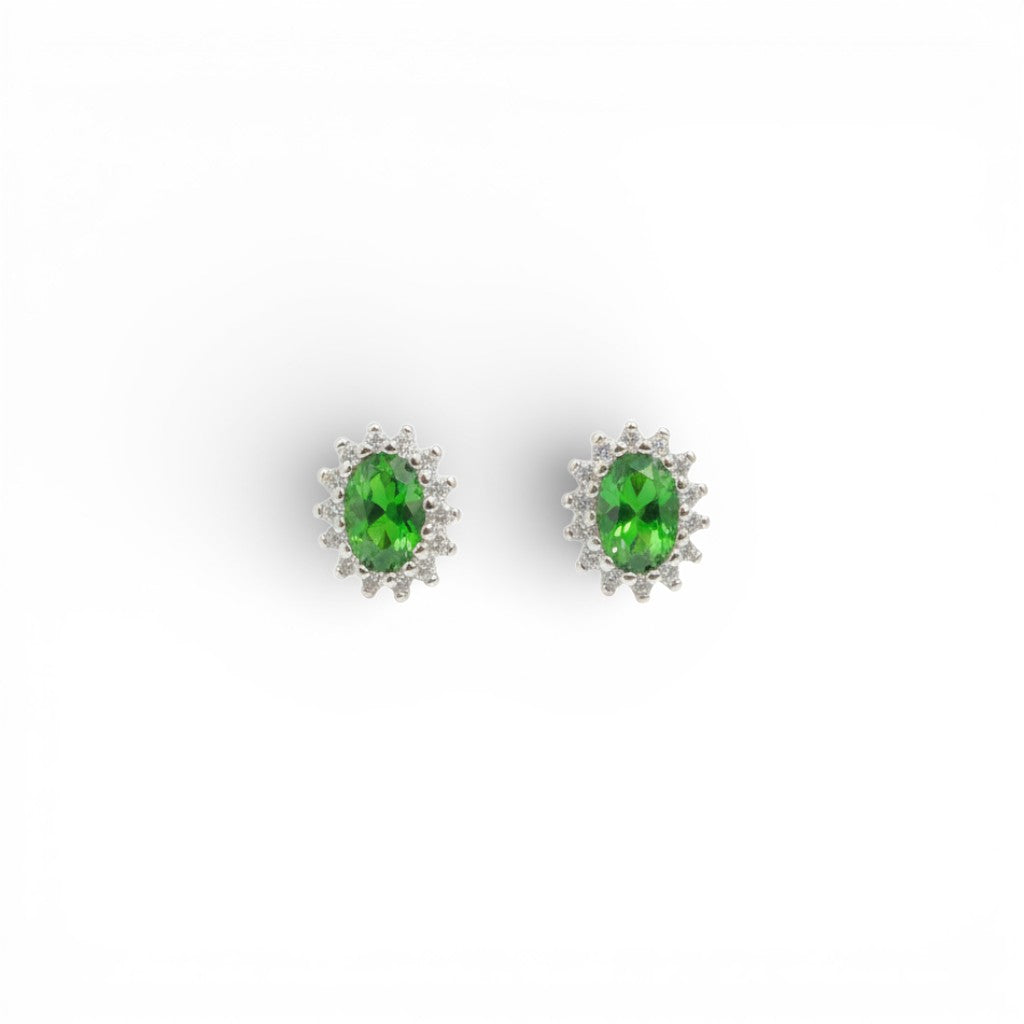 SLUYNZ Orecchini A Fiore In Argento 925 Con Finitura Rodiata - Verdi, Ipoallergenici, Leggeri, Con Scatola Regalo