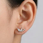 Orecchini "Butterfly Leaf" con Zirconi Navette In Argento 925