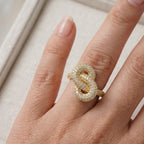 Anello con Nodo di Zirconi In Acciaio Inossidabile