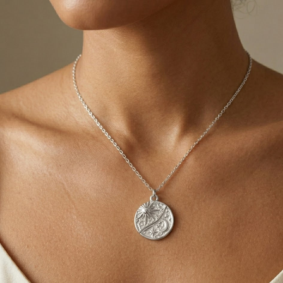 Collana Sole e Luna In Acciaio Inossidabile
