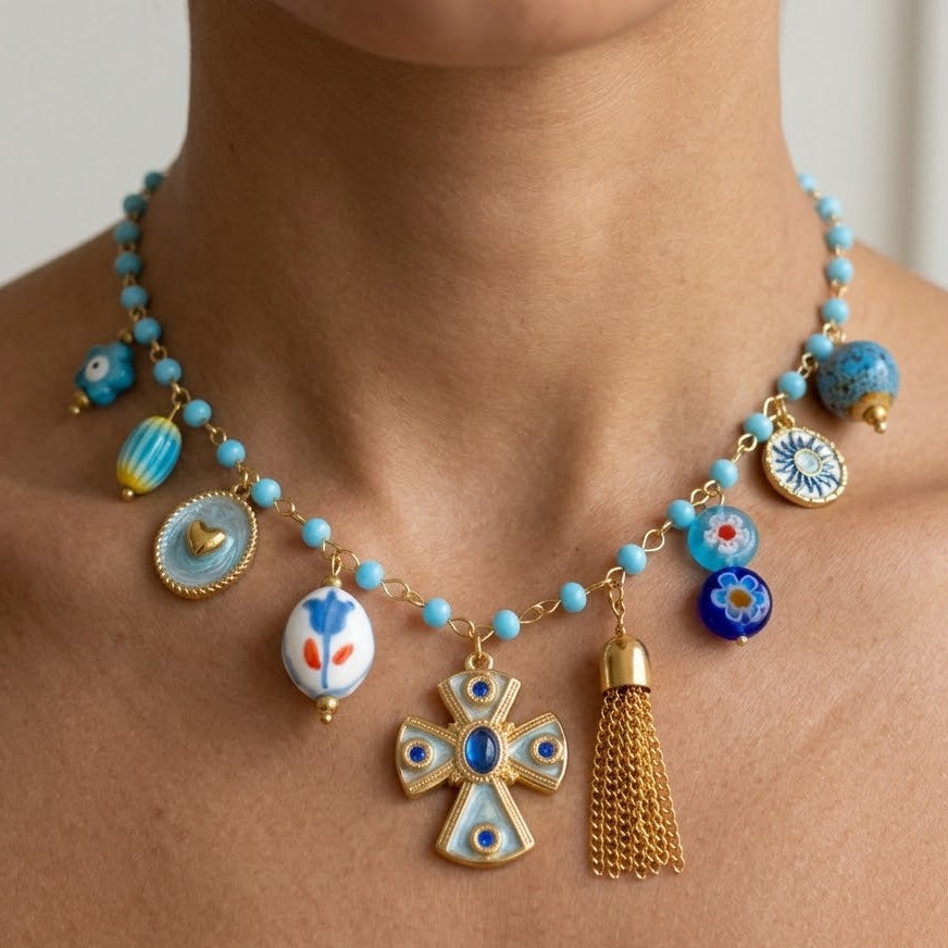 Collana Mediterrean Charm In Acciaio Inossidabile