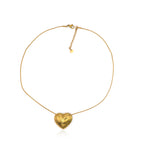 Collana Cuore Scanalato in Acciaio
