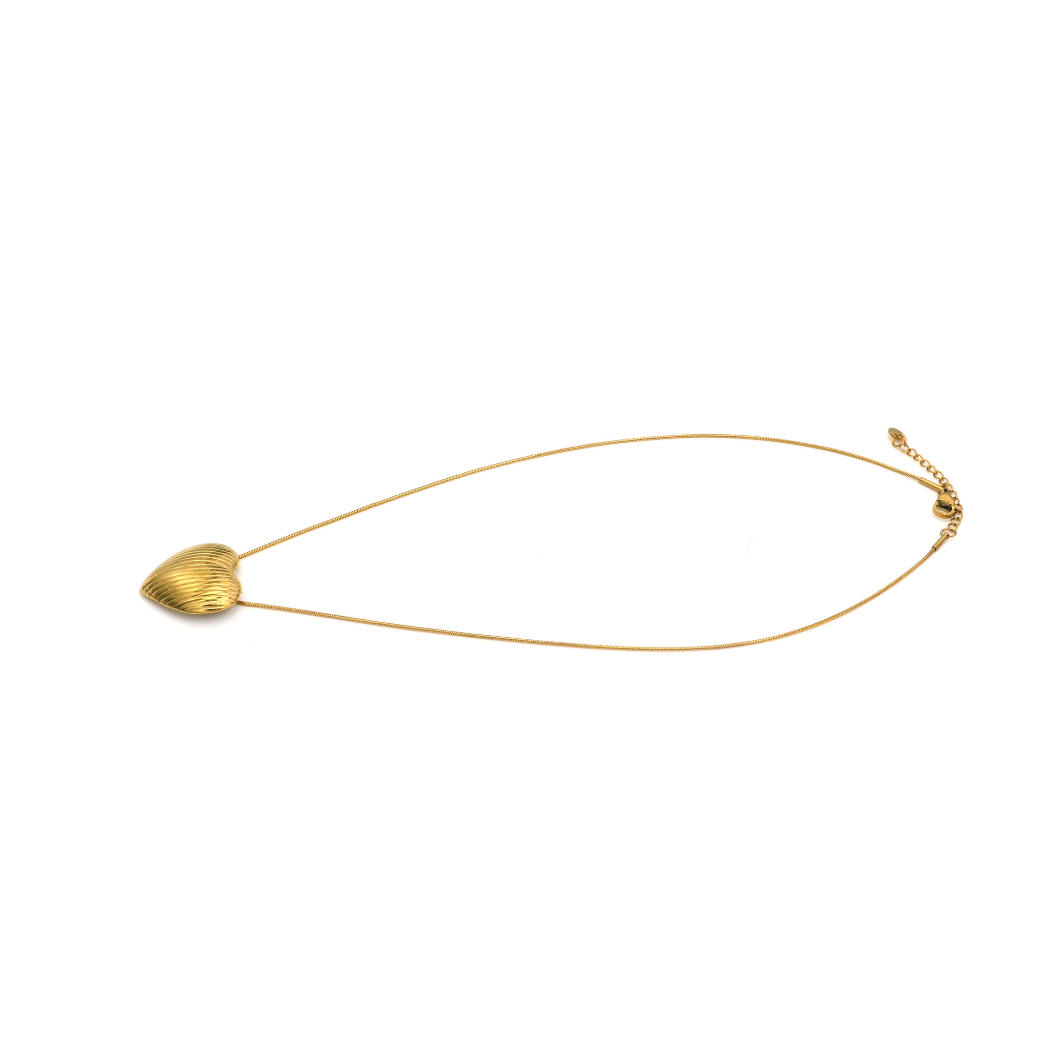 Collana Cuore Scanalato in Acciaio