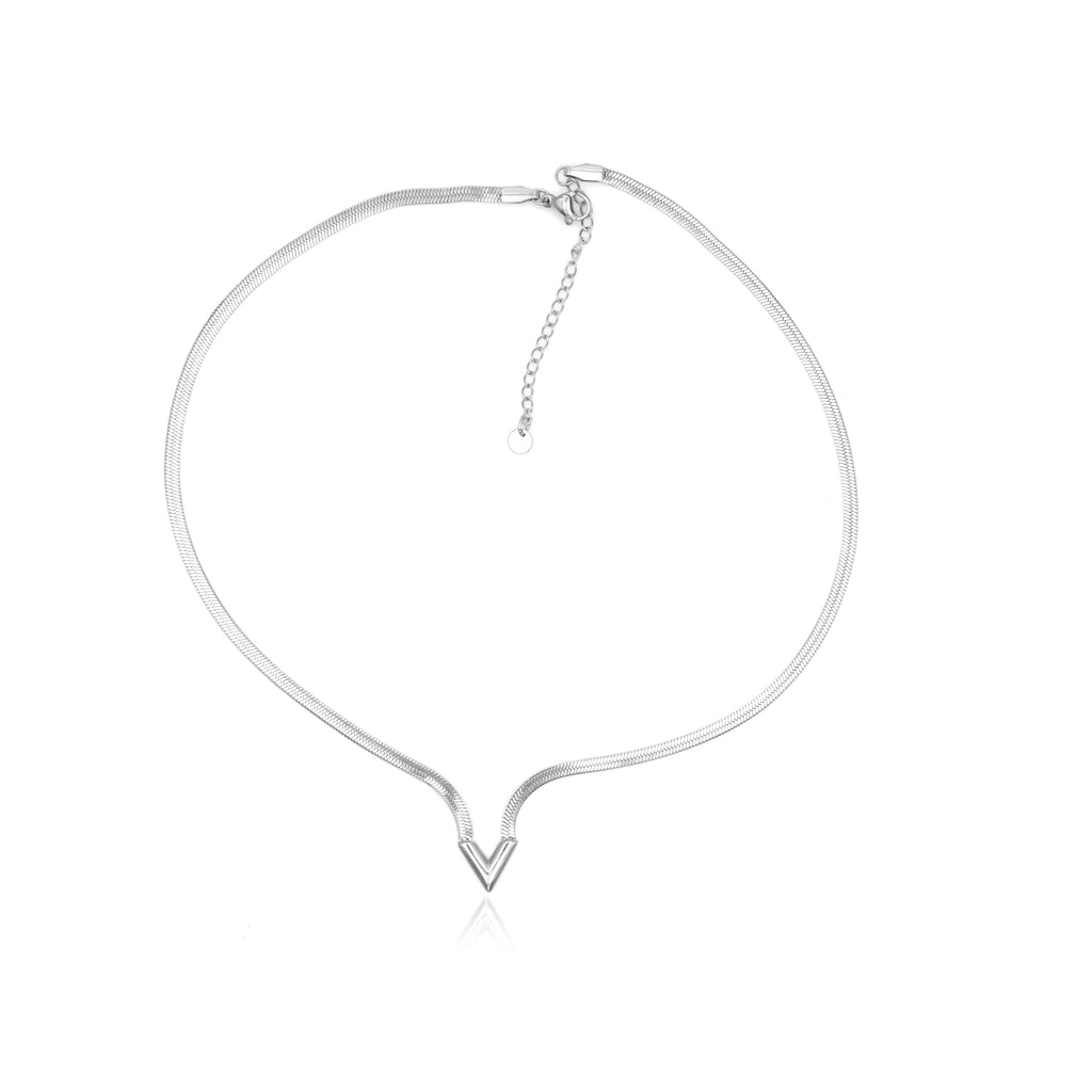 Collana Elegante in Acciaio con Forma di V
