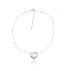 Collana Cuore Scanalato in Acciaio