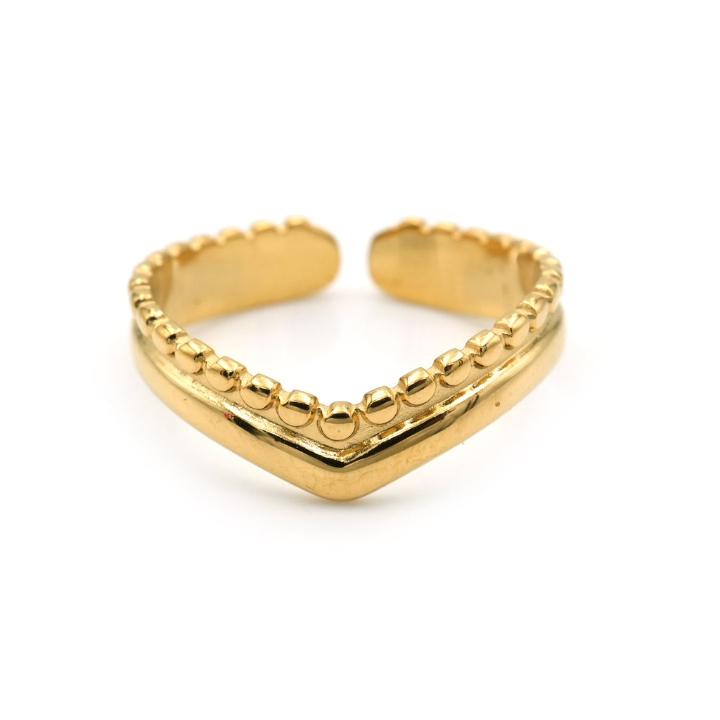 Anello in Acciaio con banda a V