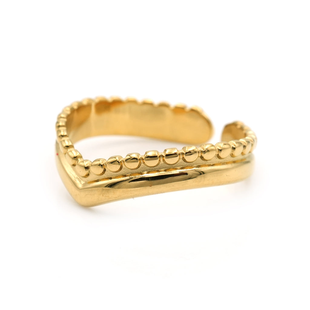 Anello in Acciaio con banda a V