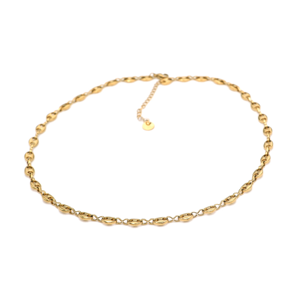 Collana con Catena a Maglie Ovali in Acciaio