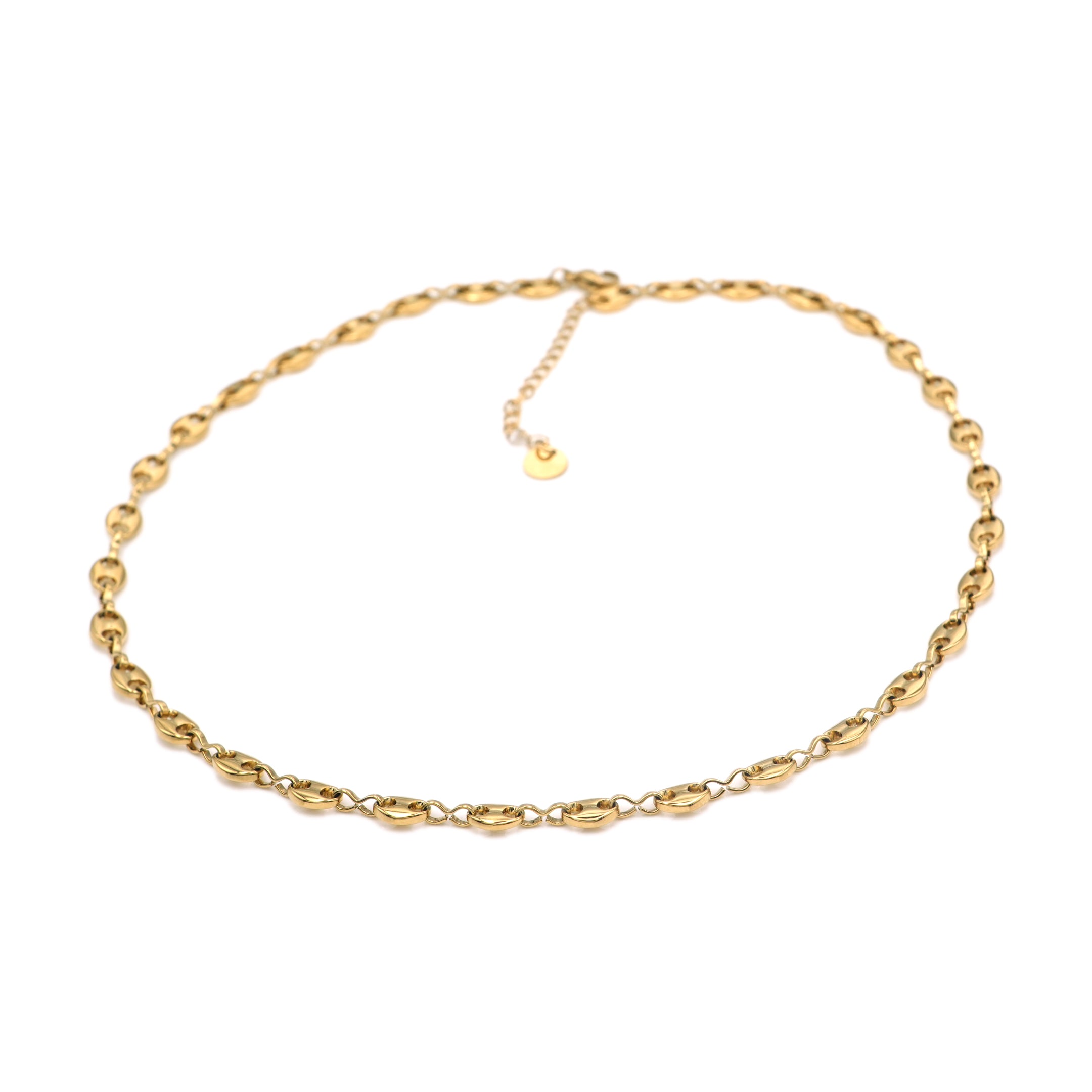 Collana con Catena a Maglie Ovali in Acciaio