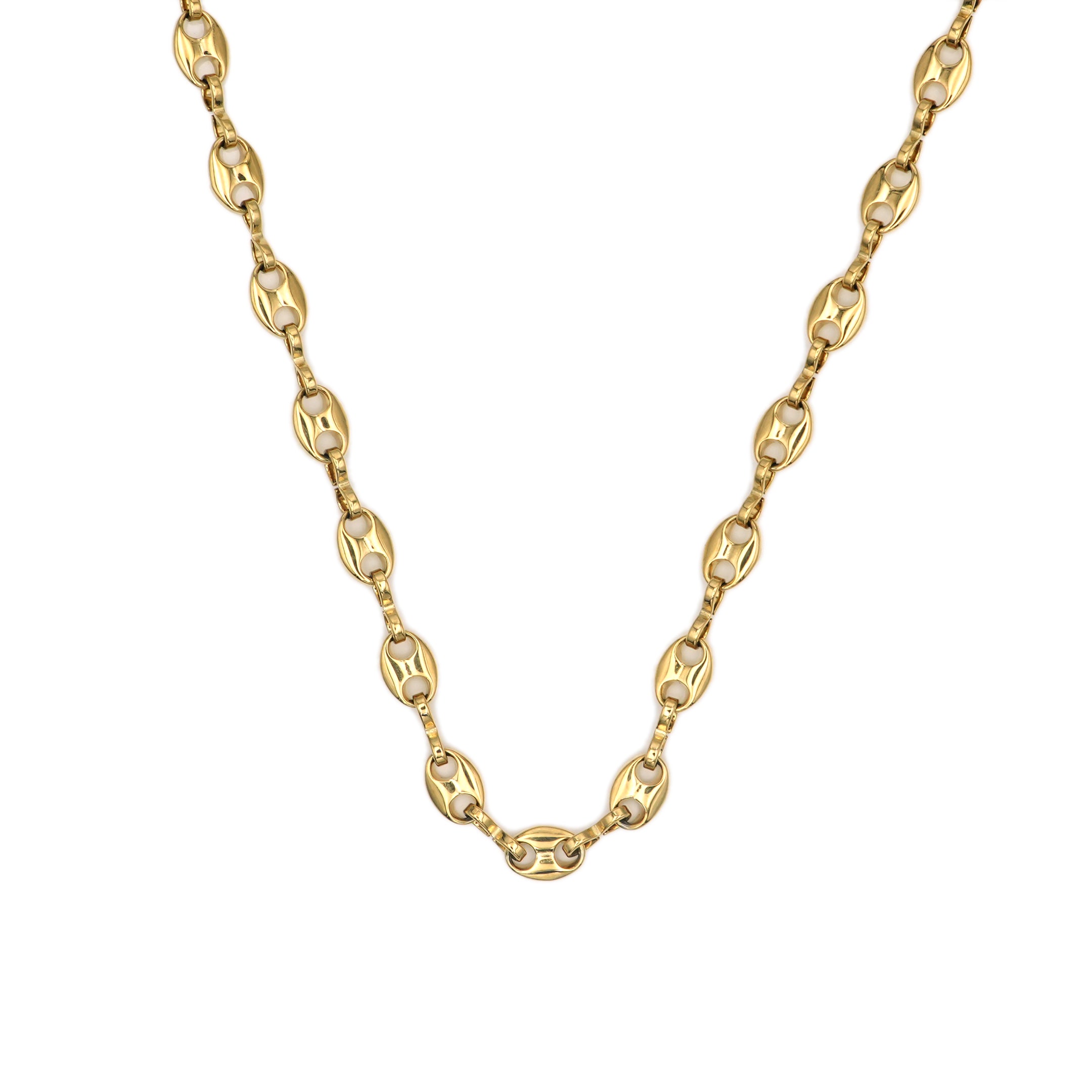 Collana con Catena a Maglie Ovali in Acciaio