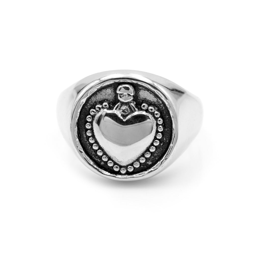 Anello cuore sacro in Acciaio