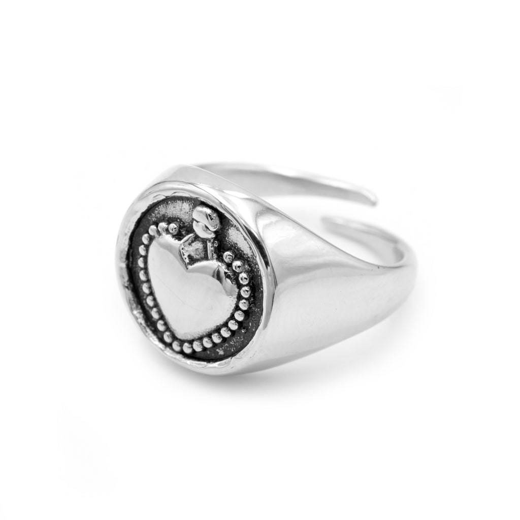 Anello cuore sacro in Acciaio