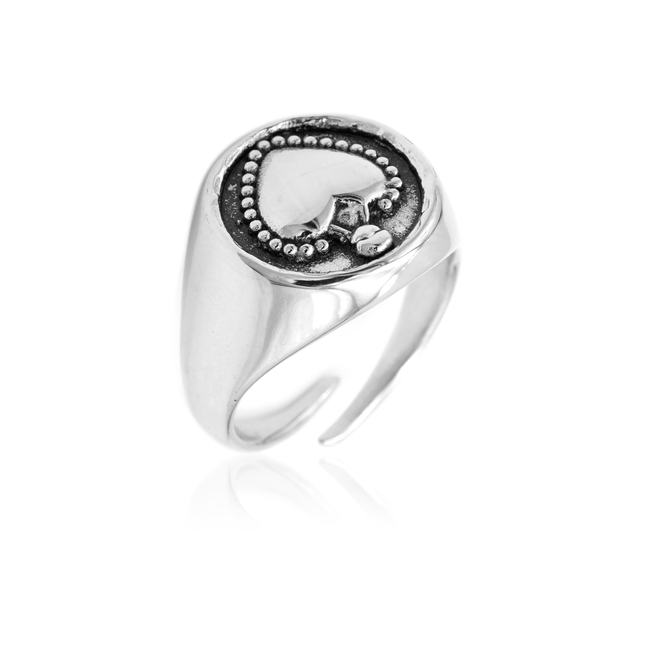 Anello cuore sacro in Acciaio