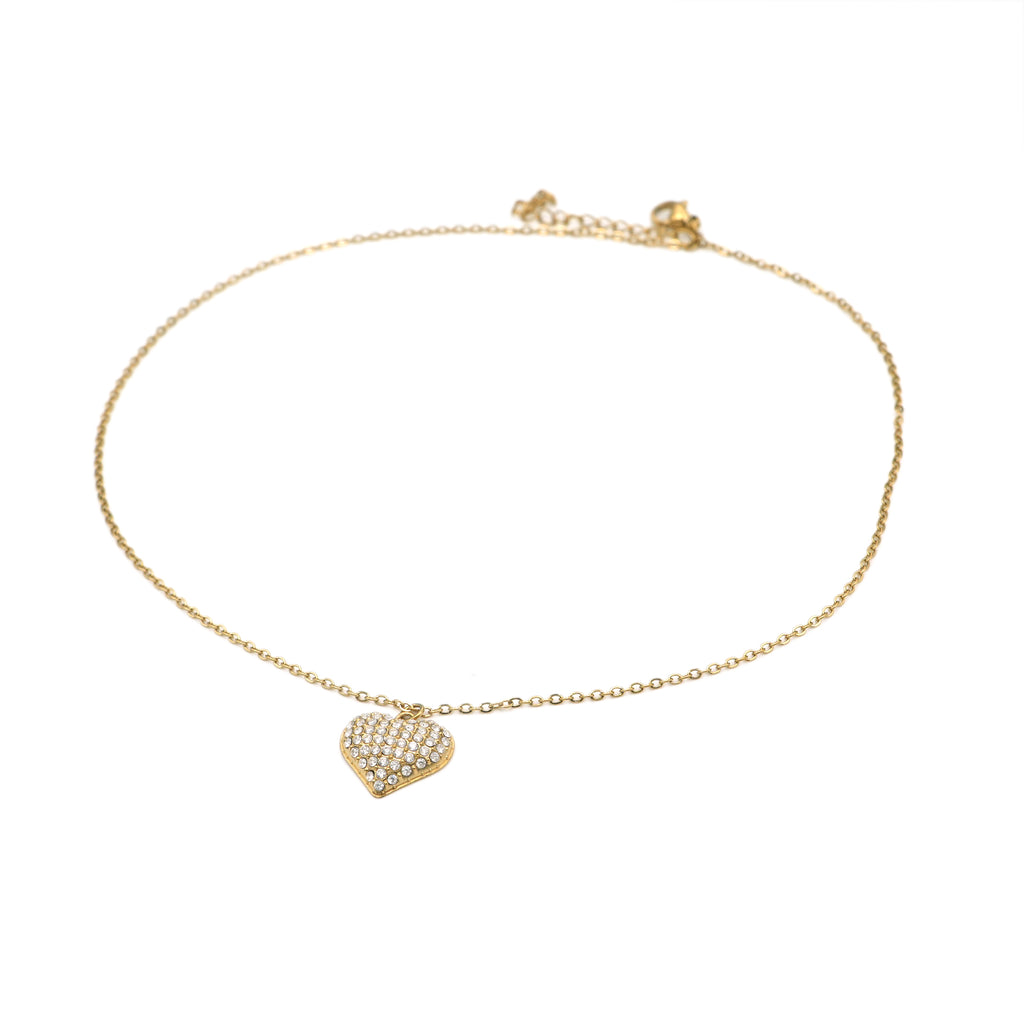 Collana in Acciaio con Ciondolo Cuore Zirconato