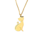 Collana con Ciondolo a Forma di Gatto in Acciaio
