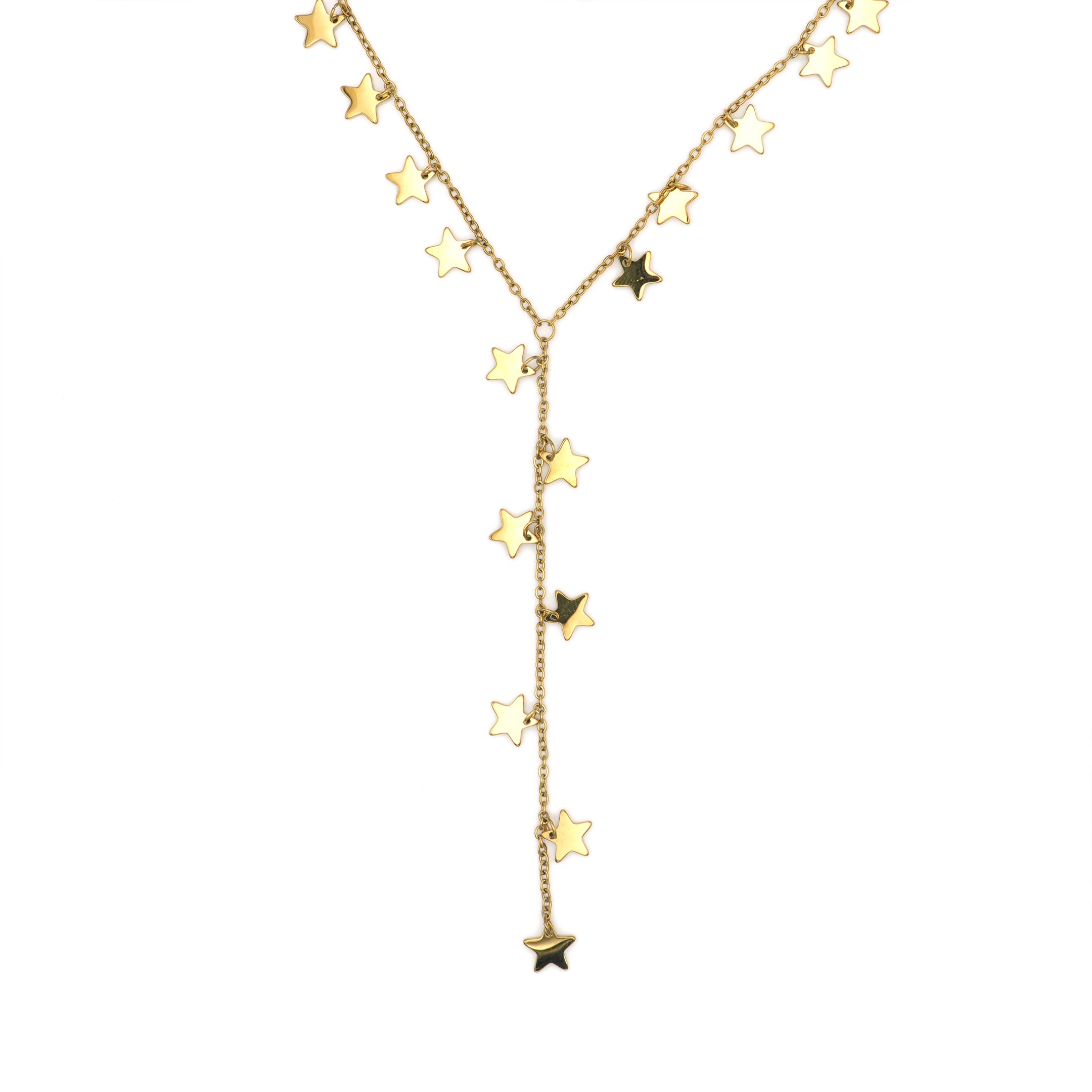 Collana Lariat Star Rain in Acciaio Inossidabile