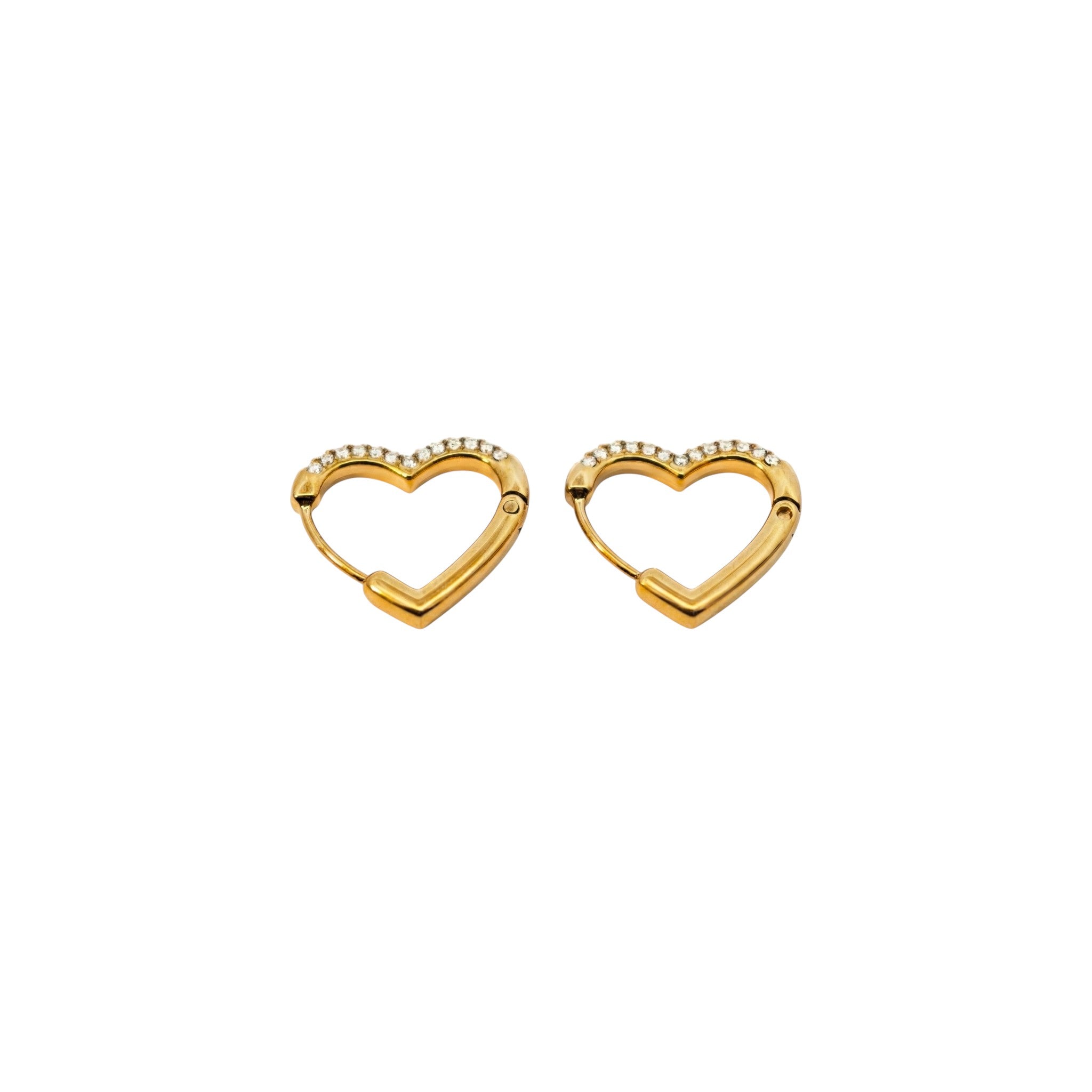 Orecchini Cuore Love Hoop con Zirconi In Acciaio Inossidabile