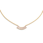 Collana a Ventaglio con Zirconi Baguette In Acciaio Inossidabile