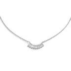 Collana a Ventaglio con Zirconi Baguette In Acciaio Inossidabile