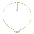 Collana a Ventaglio con Zirconi Baguette In Acciaio Inossidabile