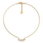Collana a Ventaglio con Zirconi Baguette In Acciaio Inossidabile