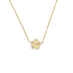 Collana con Pendente a Fiore Scintillante in Acciaio