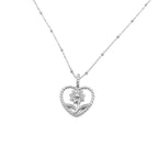 Collana in Acciaio con Ciondolo Fiore e Cuore