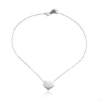Collana Acciaio con Cuore Piatto