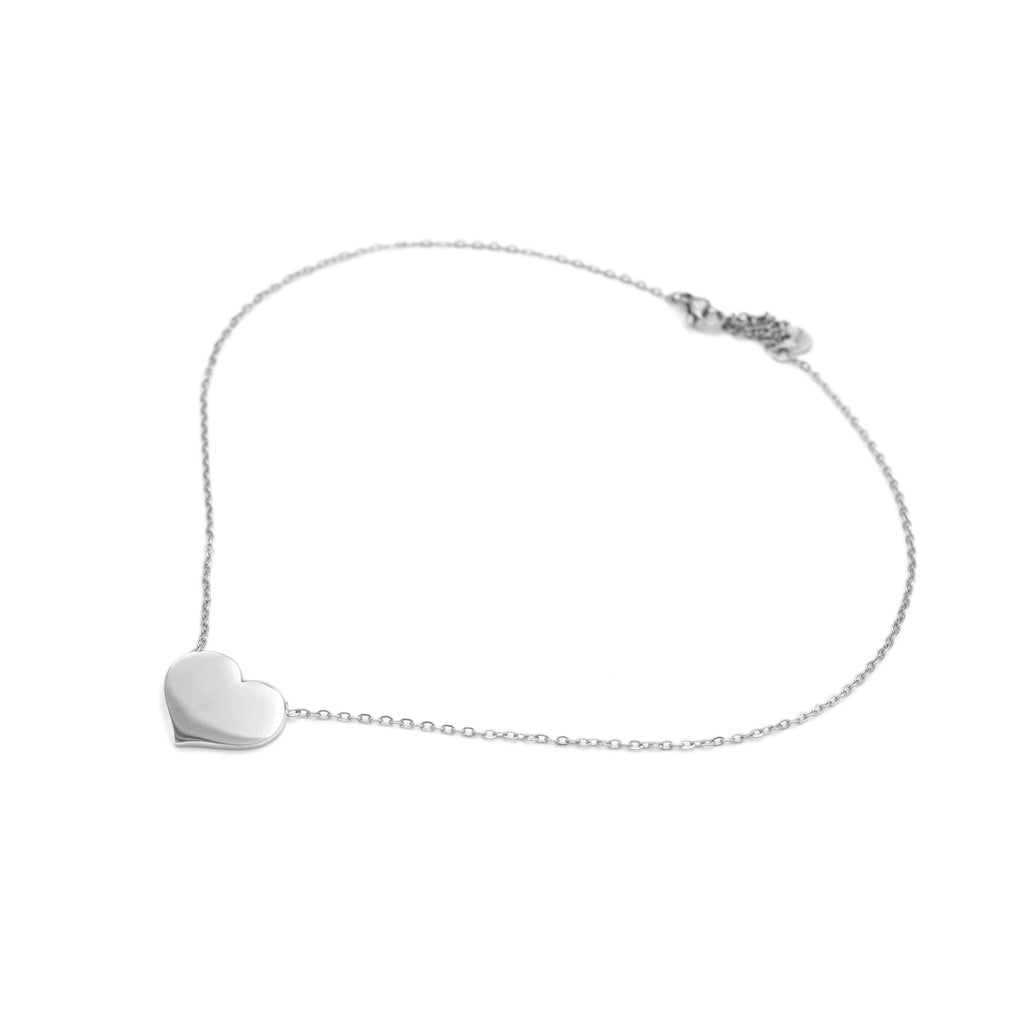 Collana Acciaio con Cuore Piatto