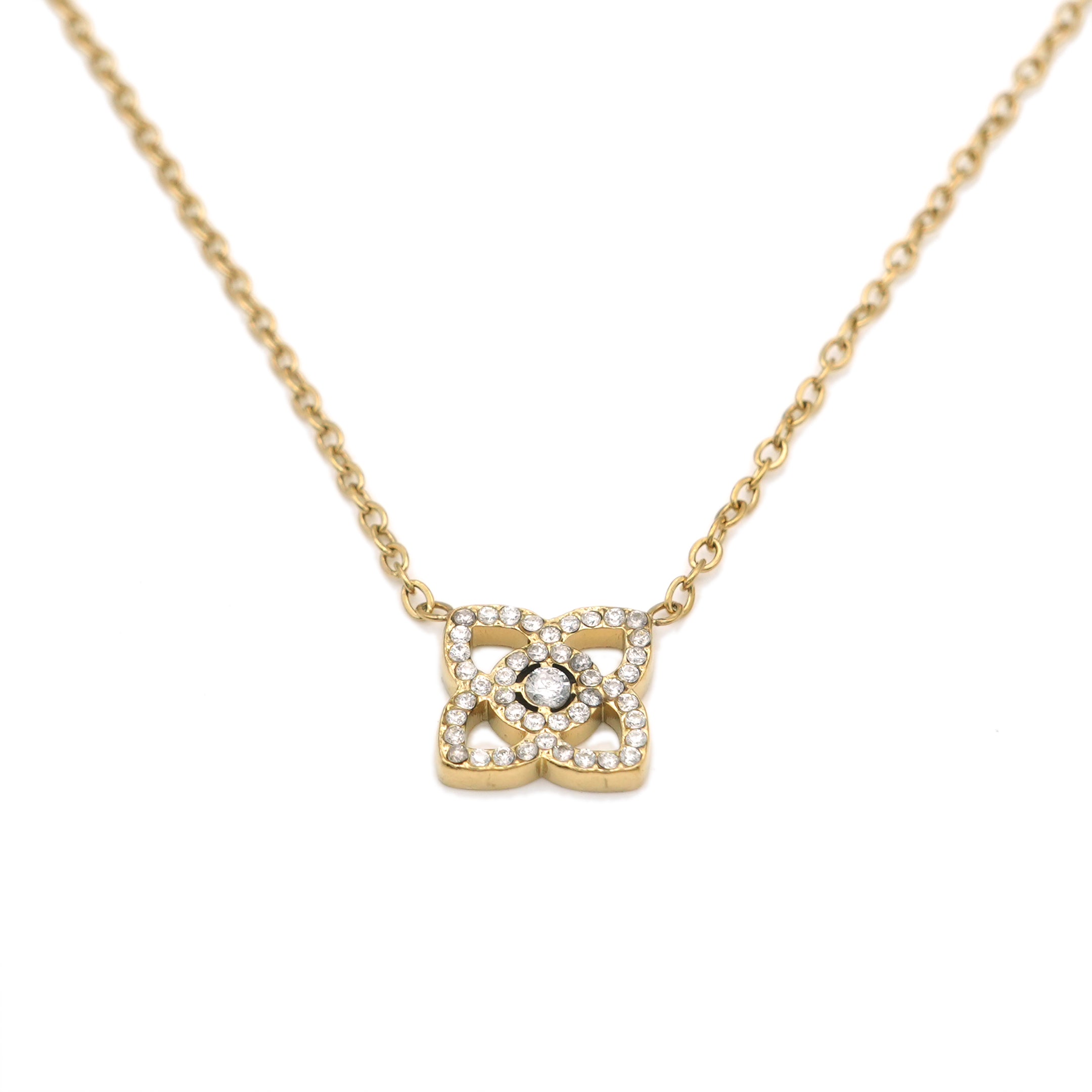 Collana Quadrifoglio Veneziano in Acciaio