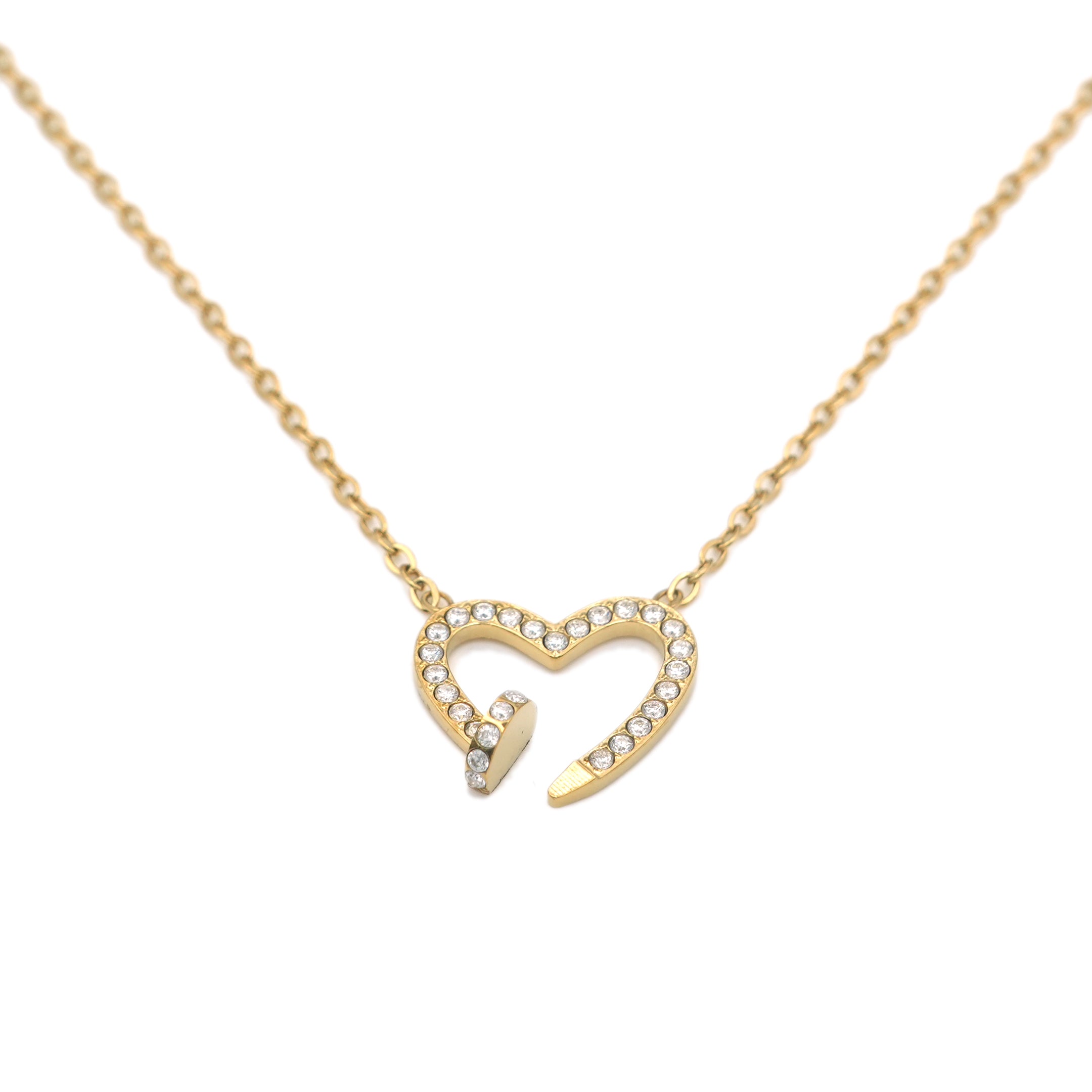 Collana Cuore Infranto in Acciaio