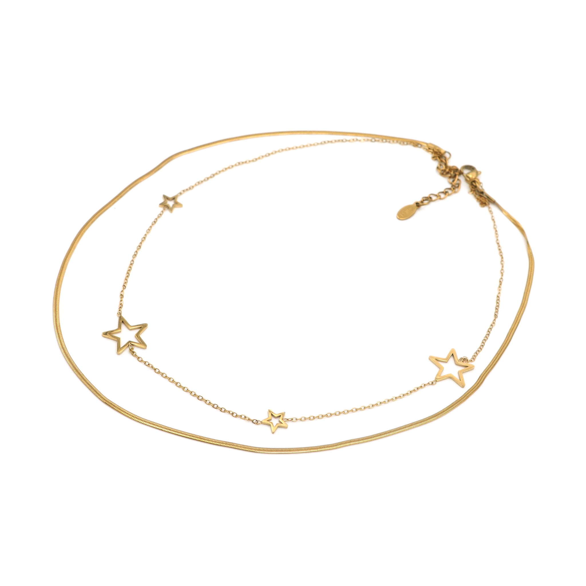 Collana in Acciaio Inossidabile con Dettagli a Stella