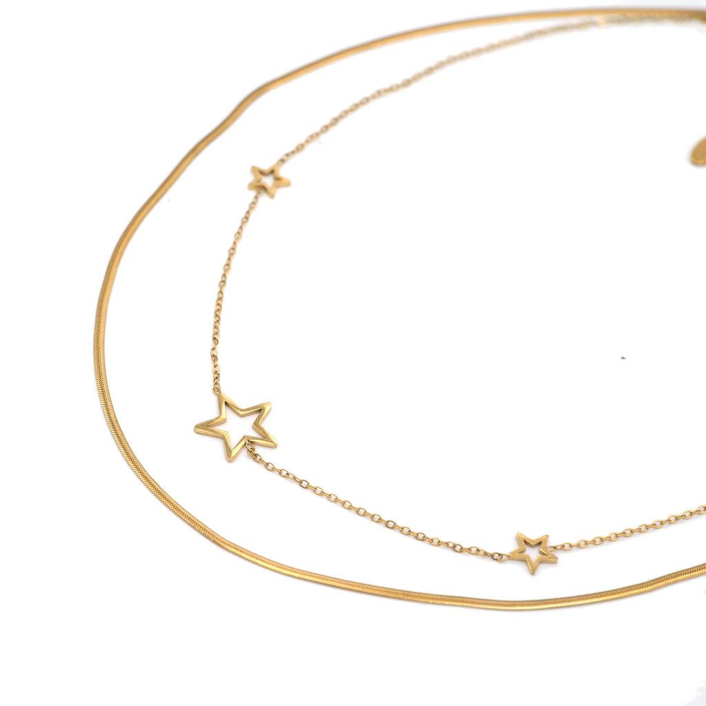 Collana in Acciao con Dettagli a Stella