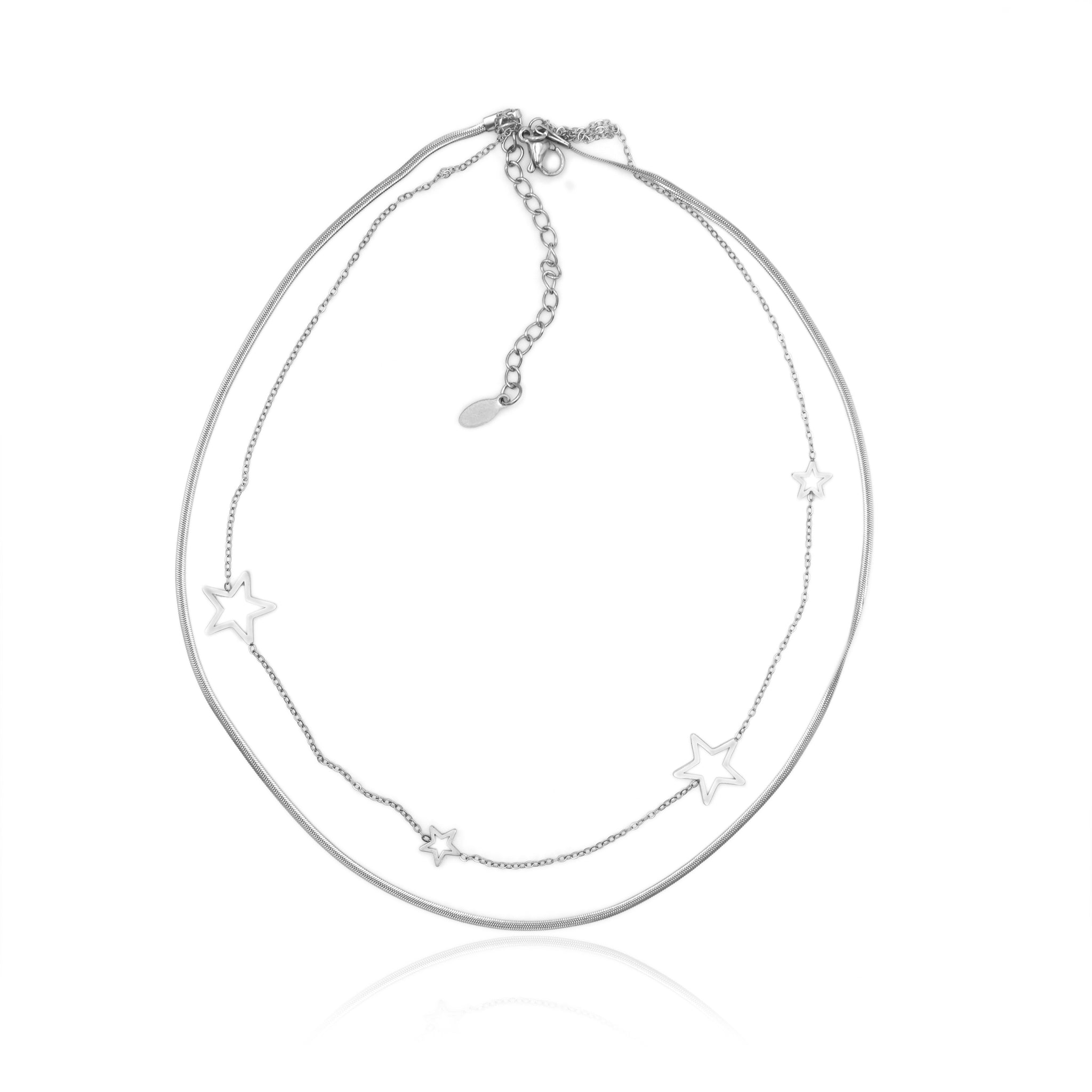 Collana in Acciaio Inossidabile con Dettagli a Stella
