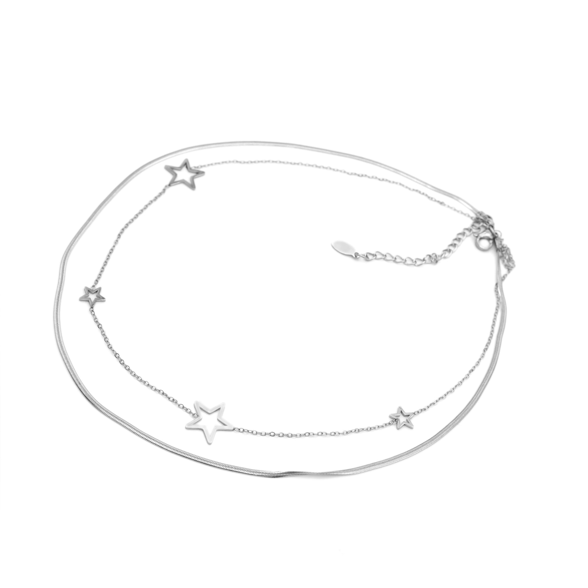 Collana in Acciaio Inossidabile con Dettagli a Stella