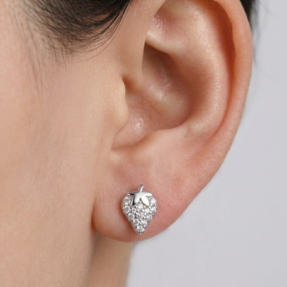Orecchini Fragolina Zirconata In Argento 925