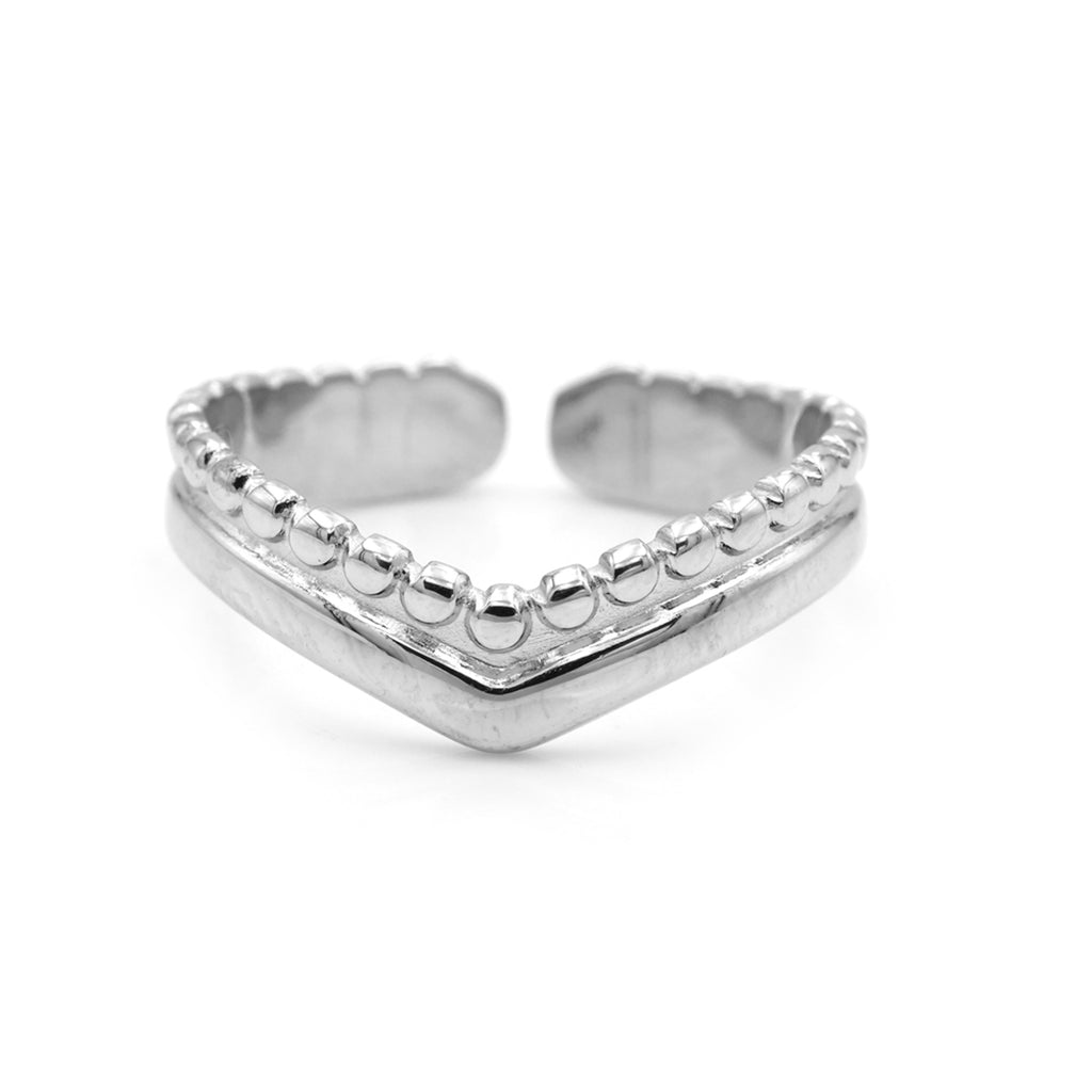 Anello in Acciaio con banda a V