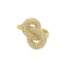 Anello Nodo Chunky con Zirconi