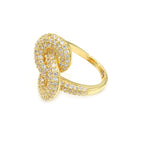 Anello Nodo Chunky con Zirconi