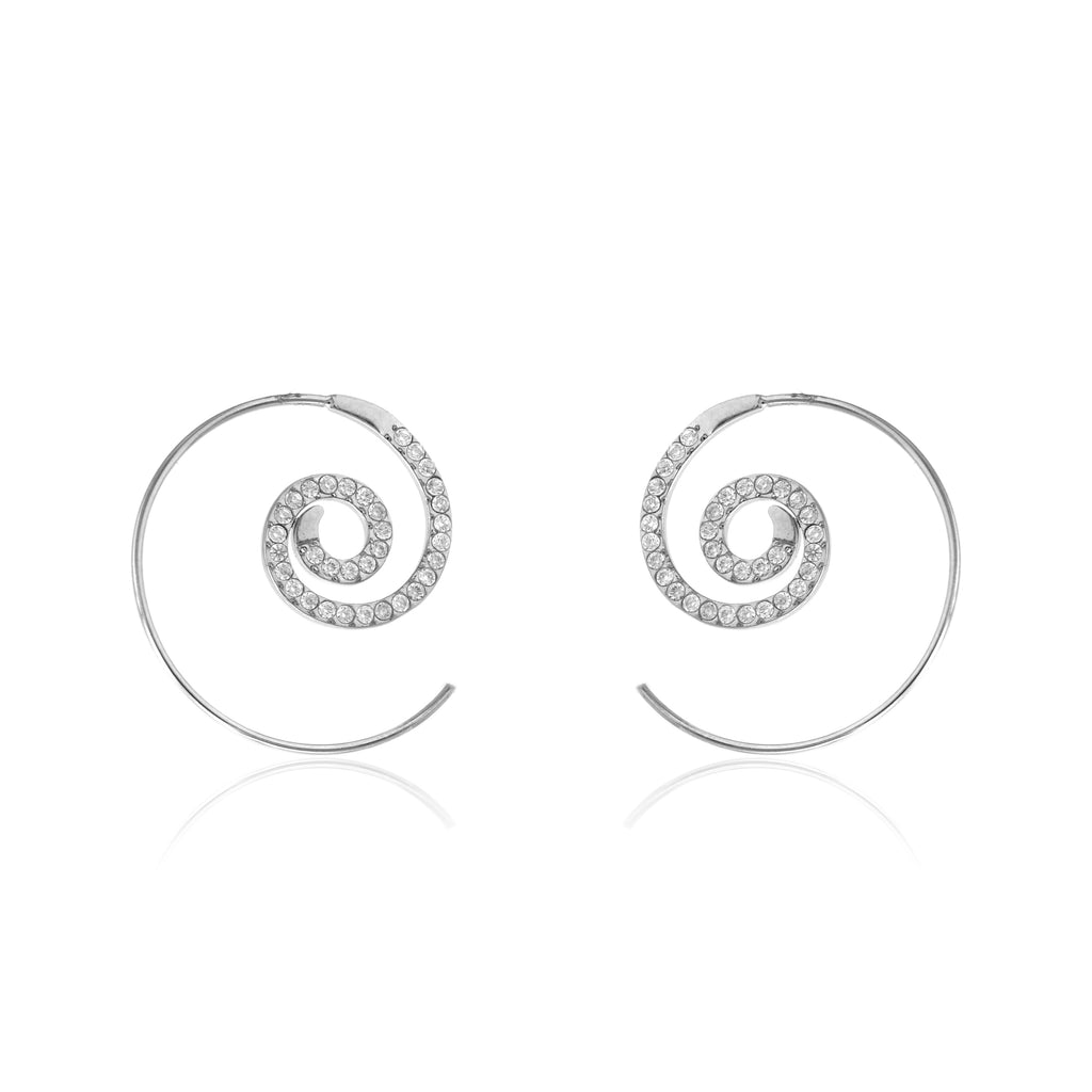 Orecchini Spirale Pavé In Acciaio Inossidabile