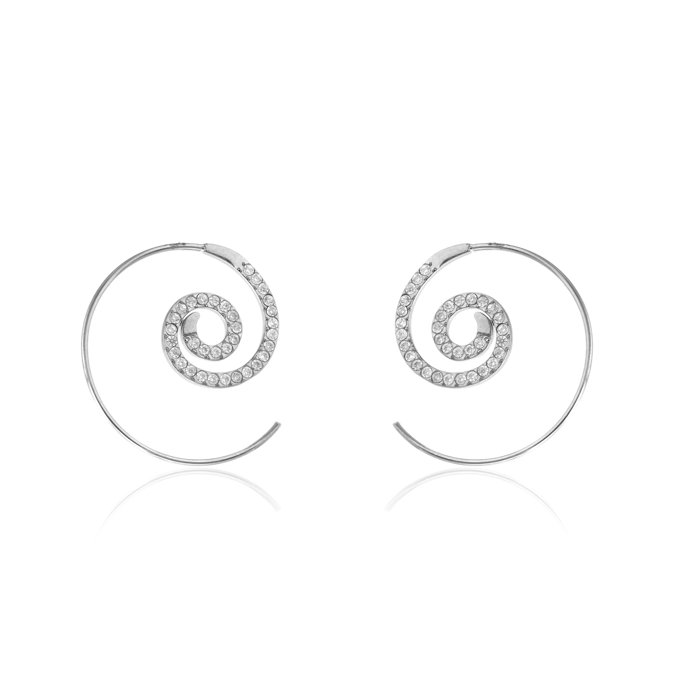 Orecchini Spirale Pavé In Acciaio Inossidabile