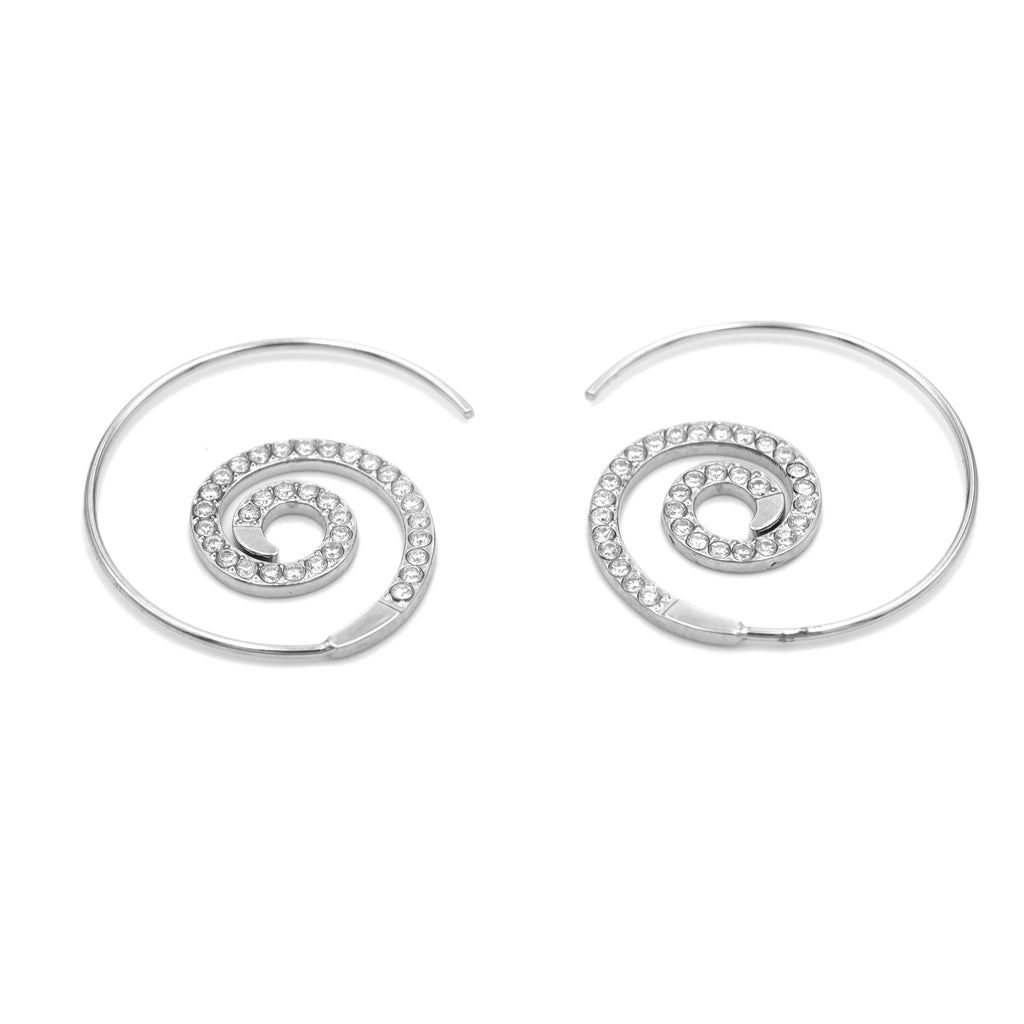 Orecchini Spirale Pavé In Acciaio Inossidabile