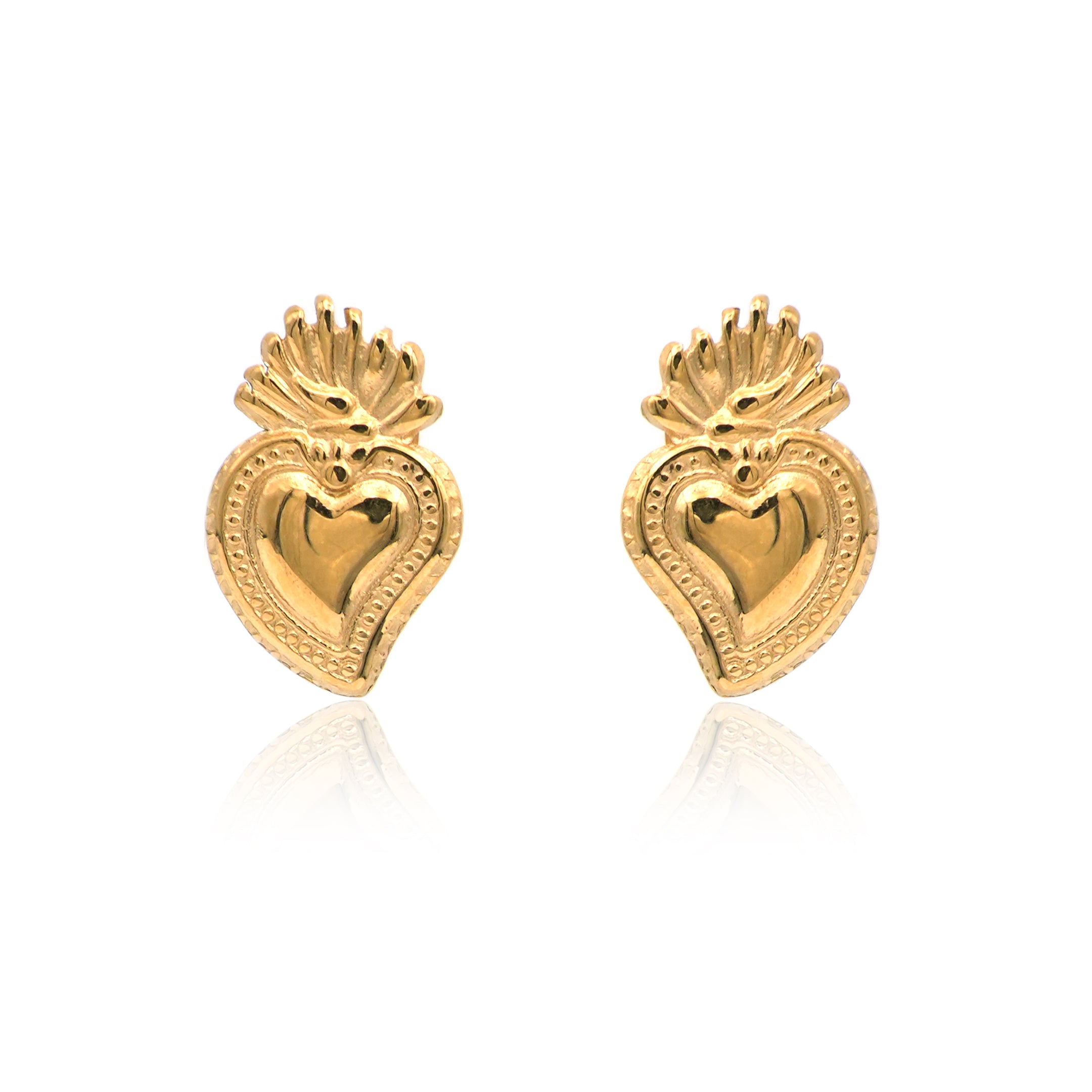 Orecchini Cuore Sacro in Acciaio