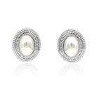 Orecchini Clip Perla in Acciaio