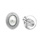 Orecchini Clip Perla in Acciaio