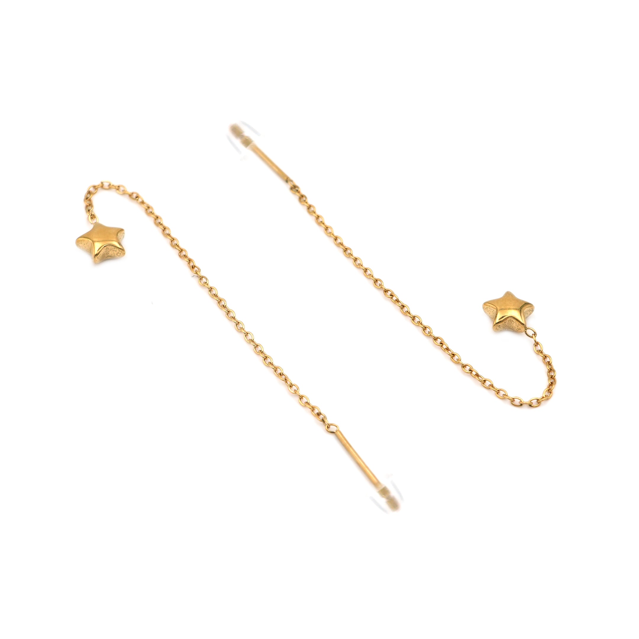 Orecchini Saliscendi Stella in Acciaio