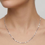Collana Girocollo a Catenella Intersecata Specchiata In Acciaio Inossidabile