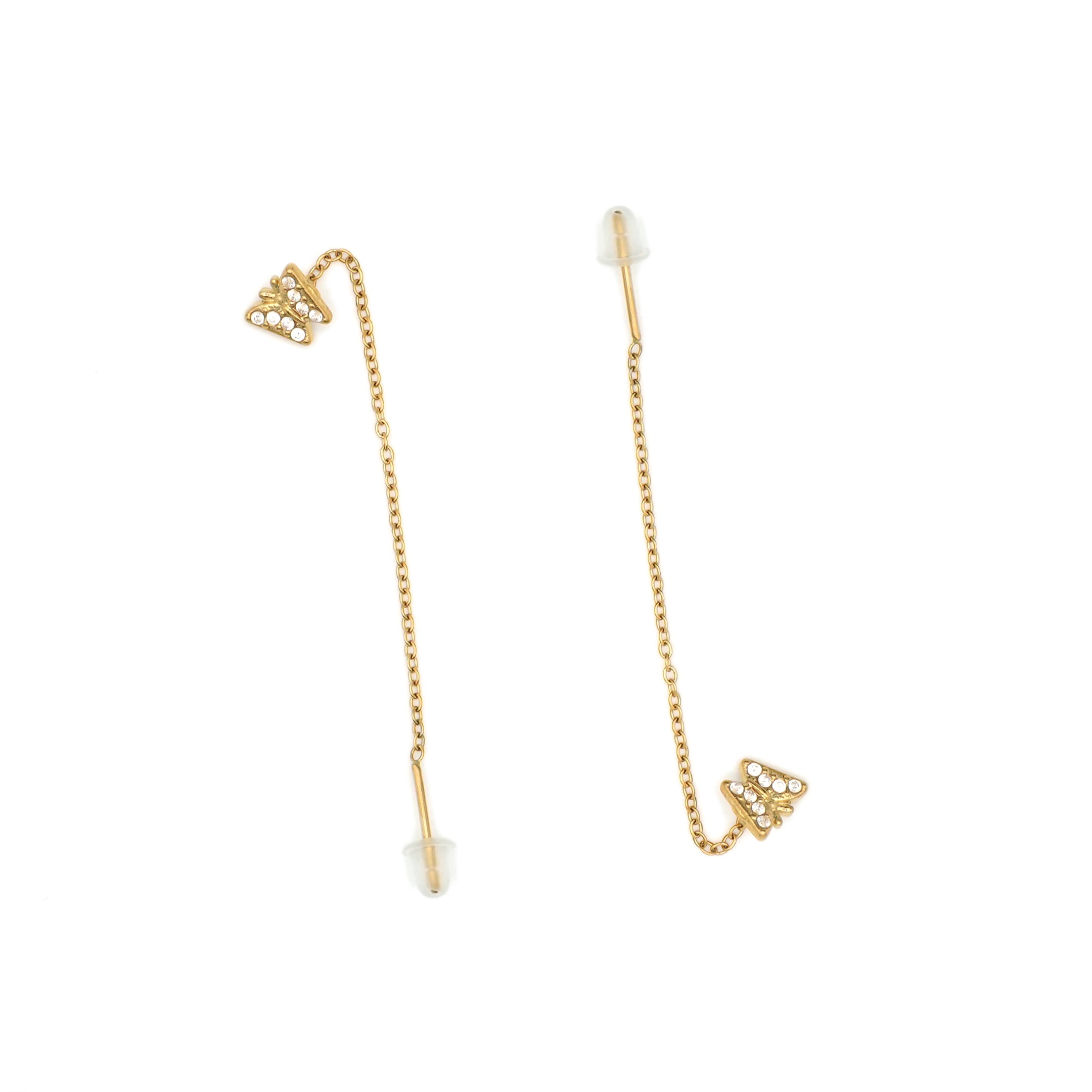 Orecchini Saliscendi Farfalla in Acciaio