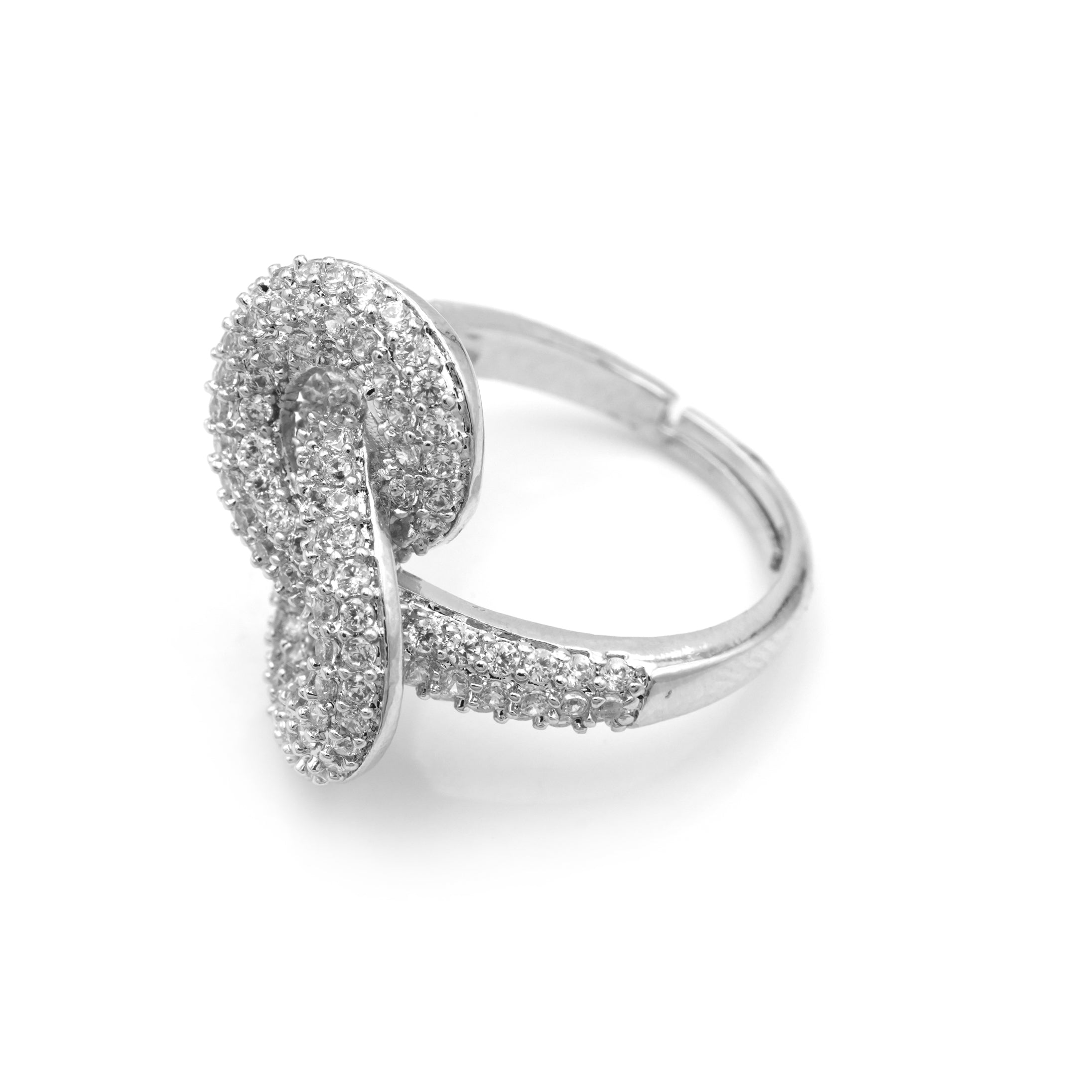 Anello Nodo Chunky in Ottone con Zirconi