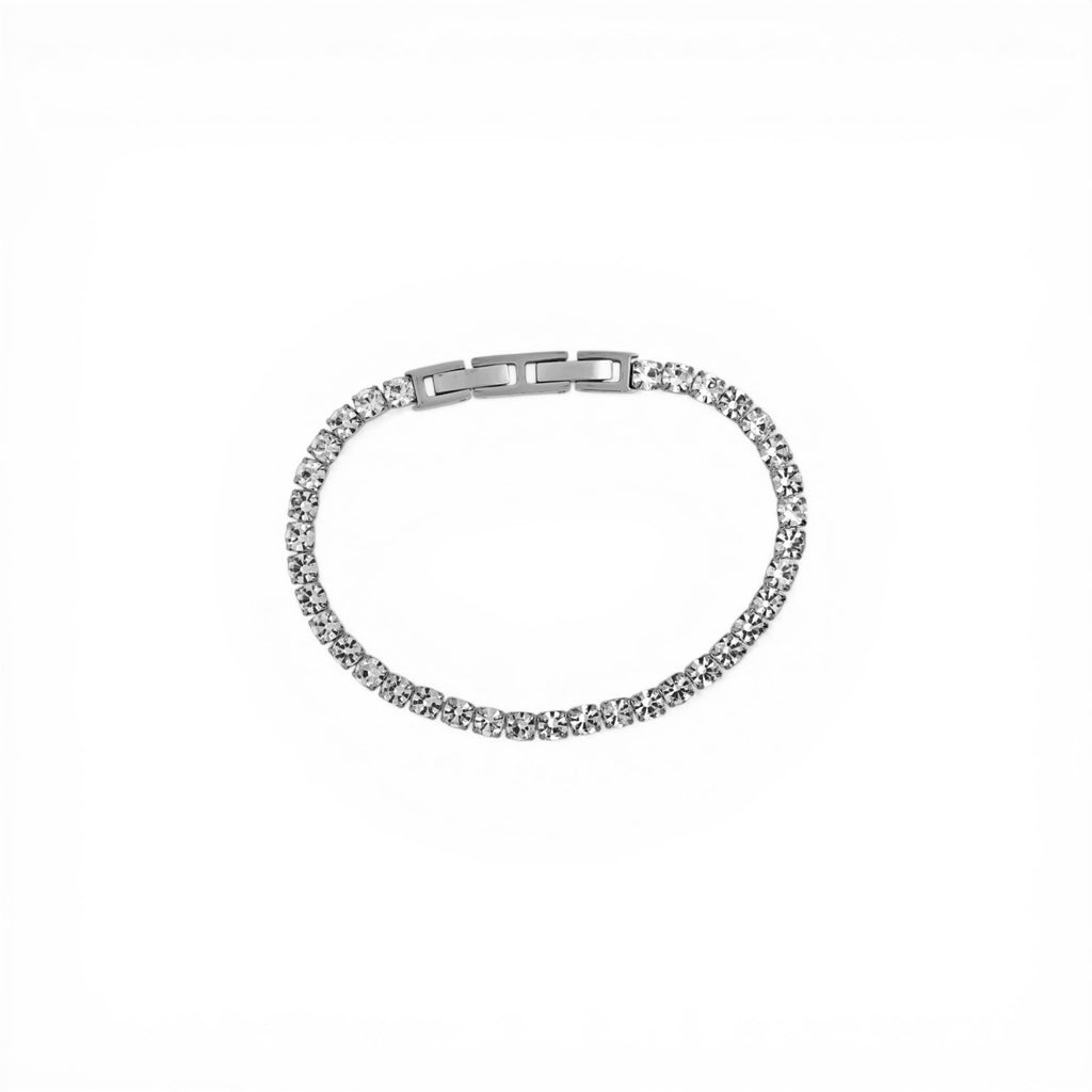 Bracciale Tennis Elite con Cristalli Bianchi In Acciaio Inossidabile